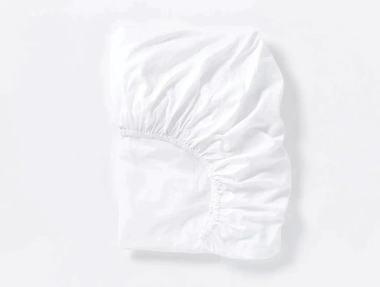 Coyuchi Alpine White Cloud Soft Organic Sateen Fitted Sheet