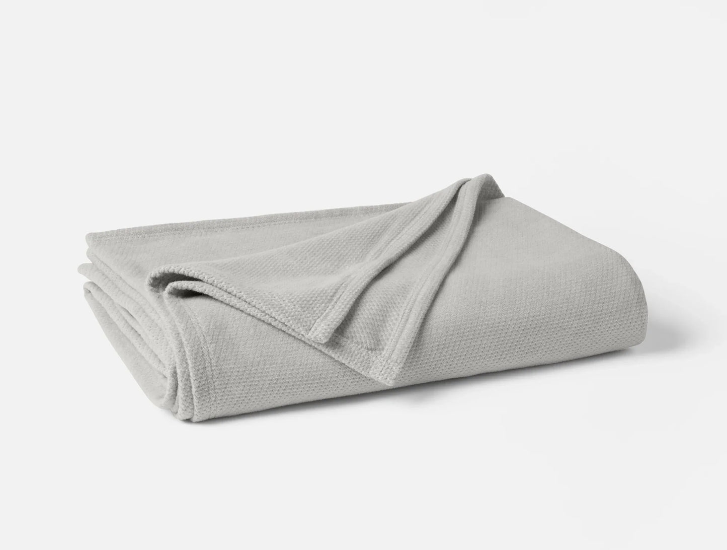 Coyuchi King Soft Gray Sequoia Washable Organic Cotton & Wool Blanket