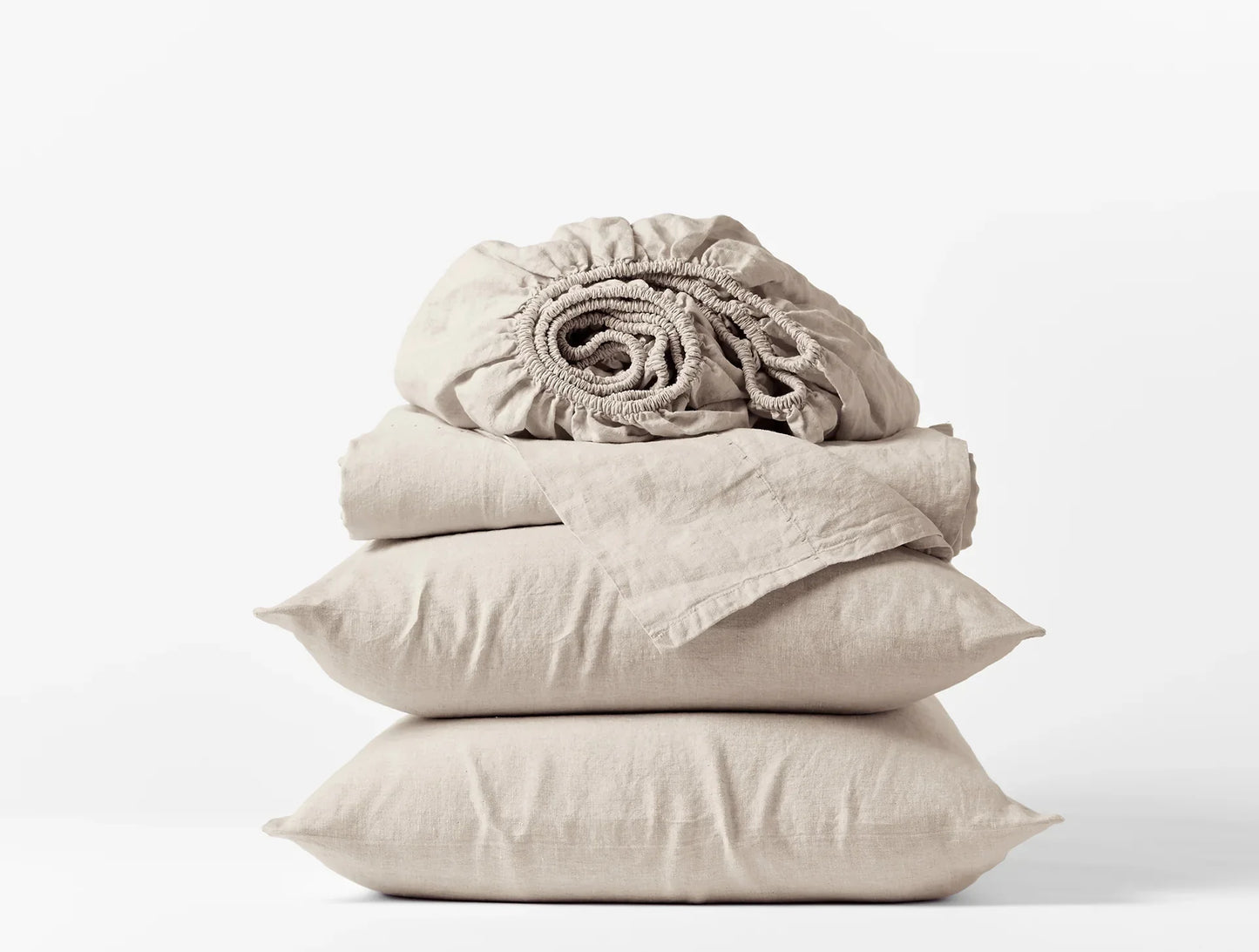Coyuchi Natural Chambray Organic Relaxed Linen Fitted Sheet