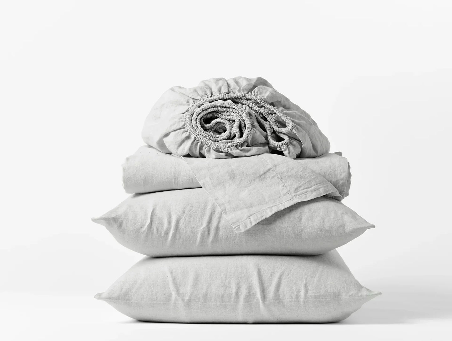 Coyuchi Fog Organic Relaxed Linen Fitted Sheet