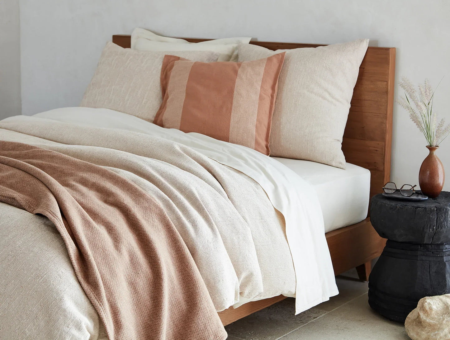 Coyuchi Sandalwood Sequoia Washable Organic Cotton & Wool Blanket