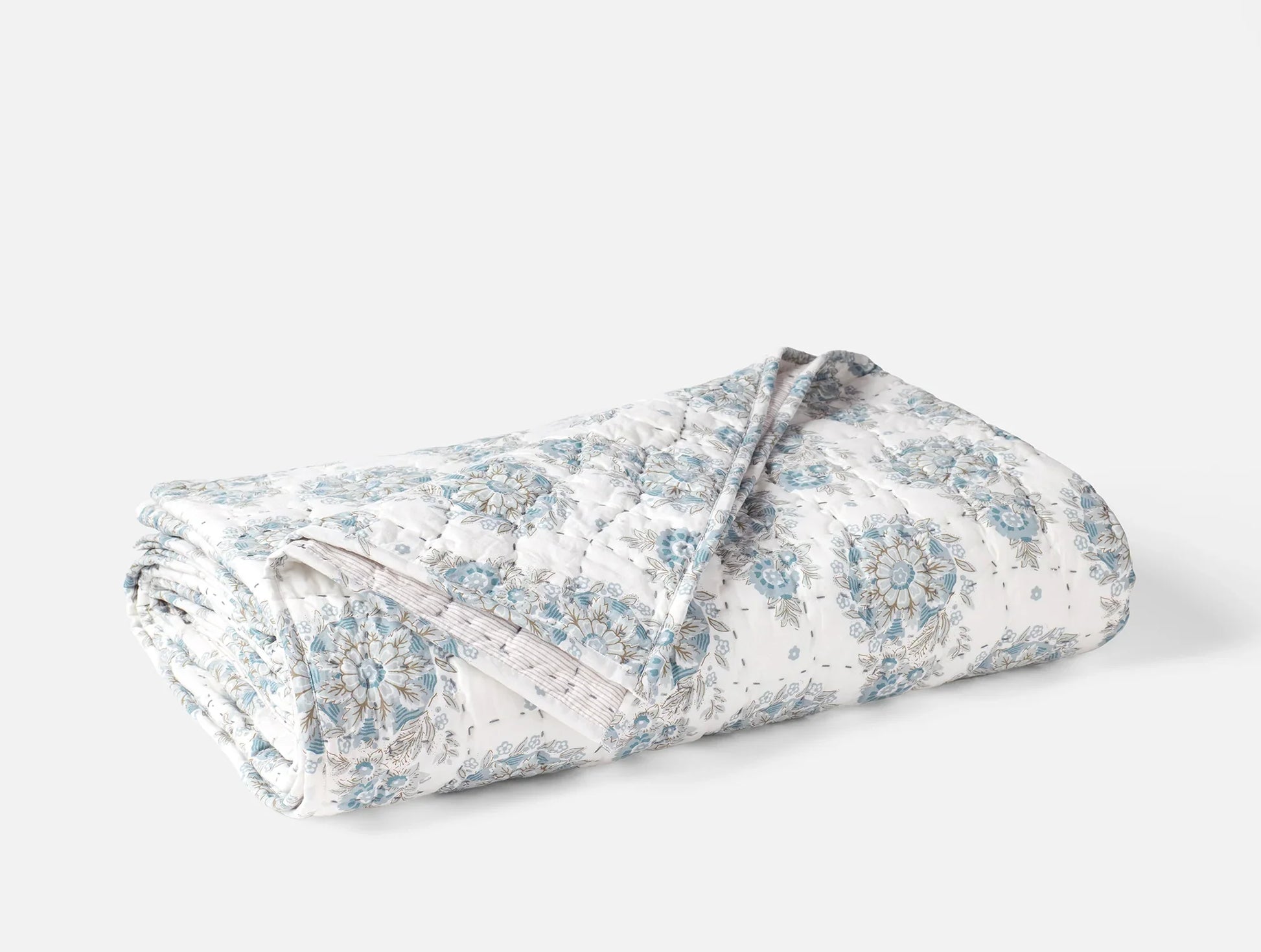 Coyuchi King Tidal Flores Handstitched Organic Quilt