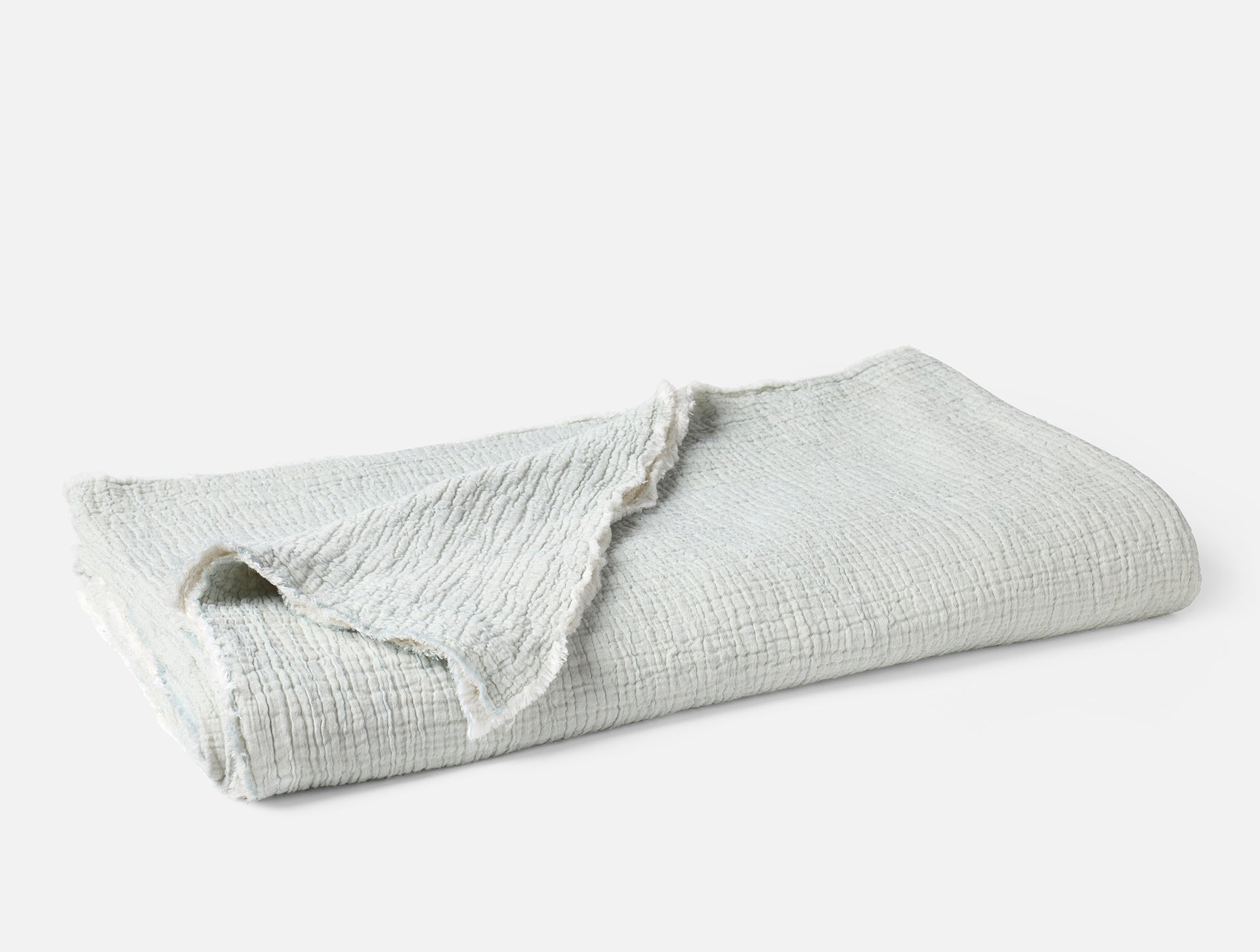 Coyuchi Tidal Chambray Topanga Matelasse Blanket