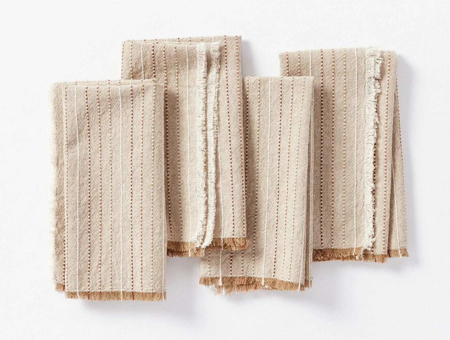Fringe Stripe Organic Hand Towel, Set Of 2