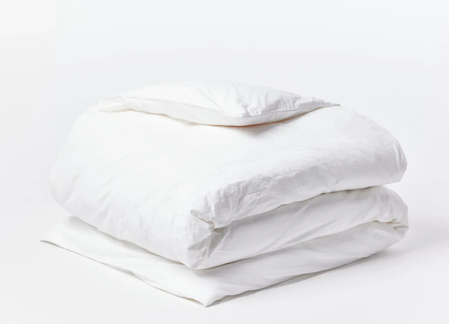 Coyuchi Alpine White Organic Crinkled Percale Duvet Cover