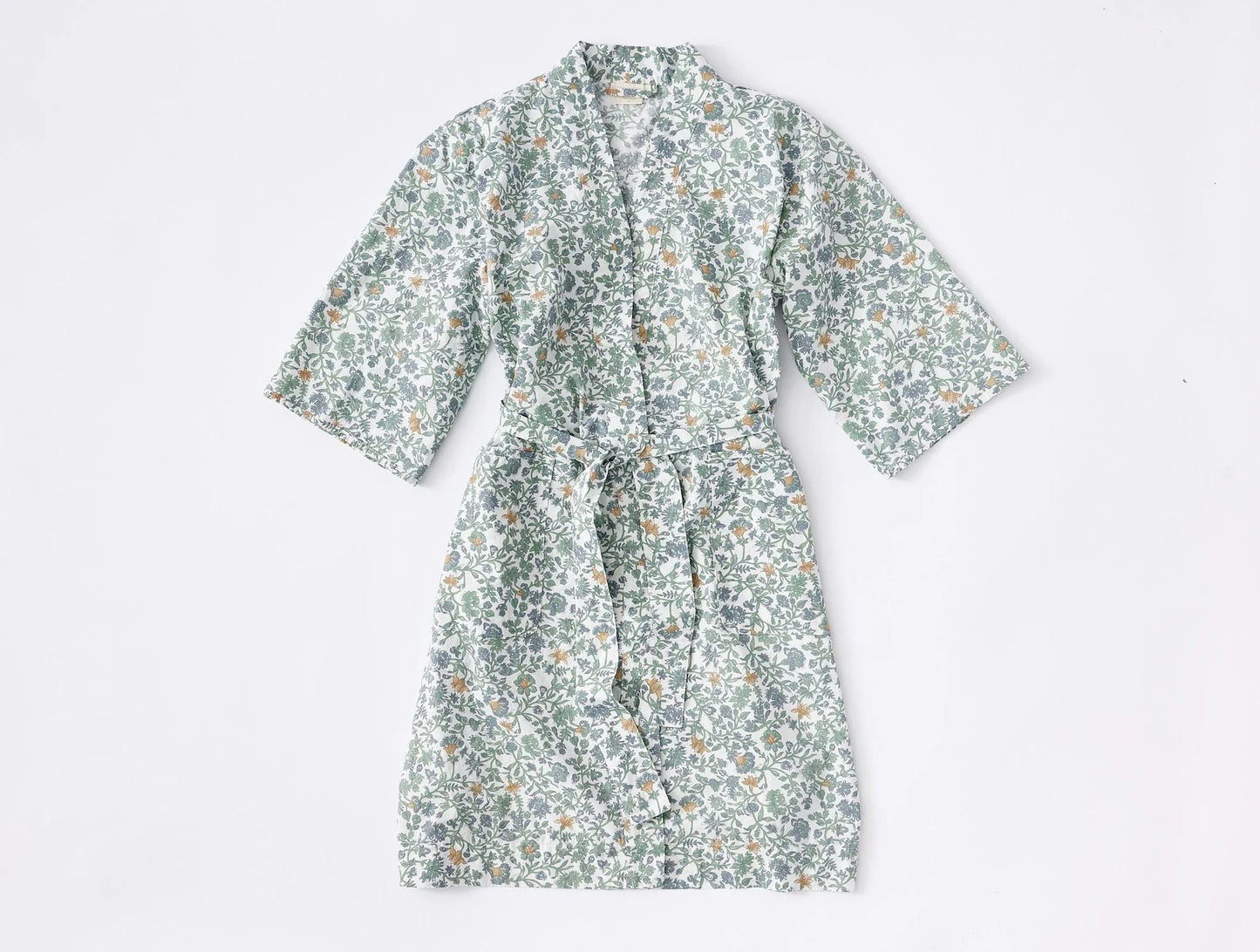 Coyuchi Sage Garden Large Women's Isla Organic Cotton Robe