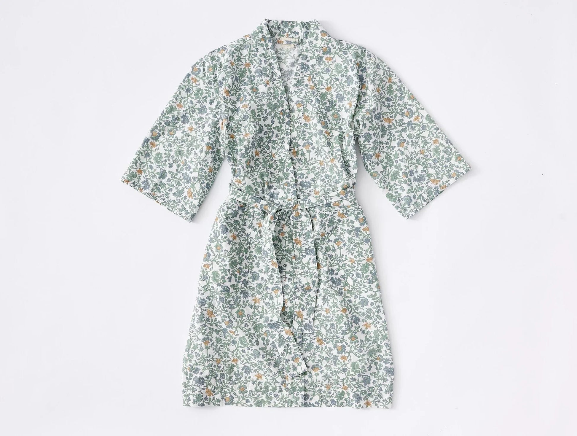 Coyuchi Sage Garden Large Women's Isla Organic Cotton Robe