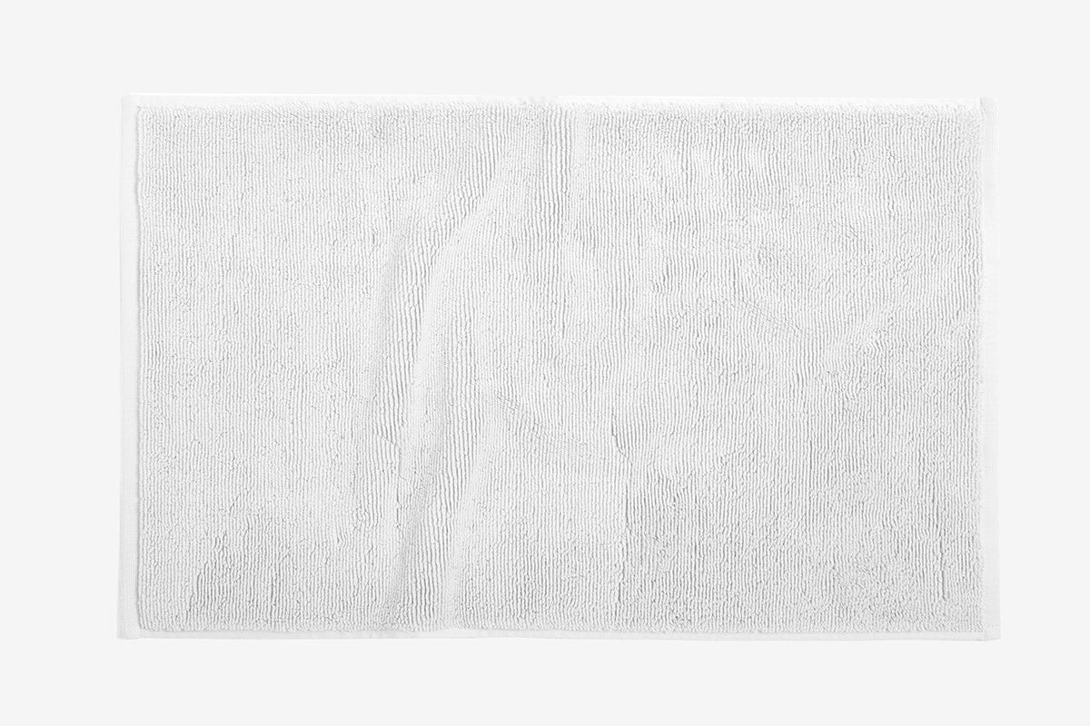 Coyuchi Bath Mat 19" x 32" Alpine White Cloud Loom Organic Towels & Bath Mat