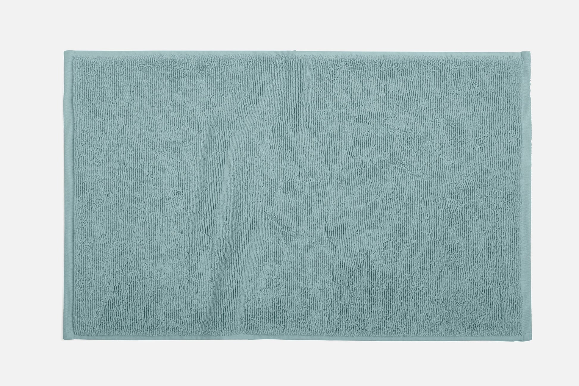 Coyuchi Bath Mat 19" x 32" Pacific Blue Cloud Loom Organic Towels & Bath Mat