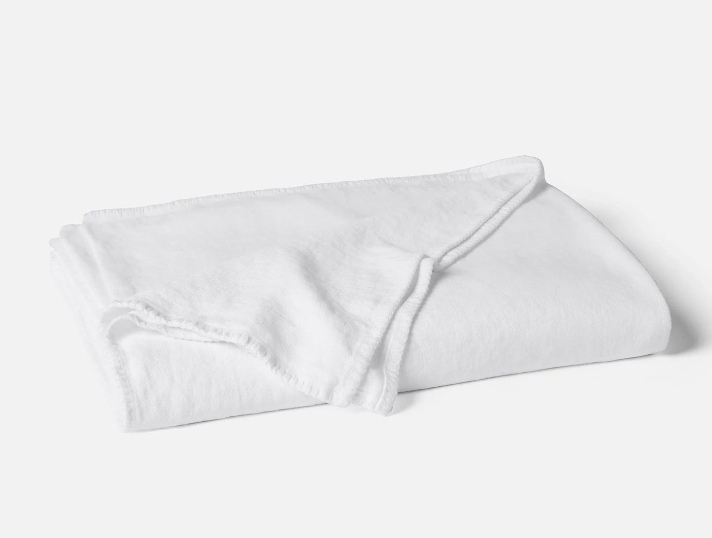 Coyuchi Throw Alpine White Helena Organic Linen Blanket