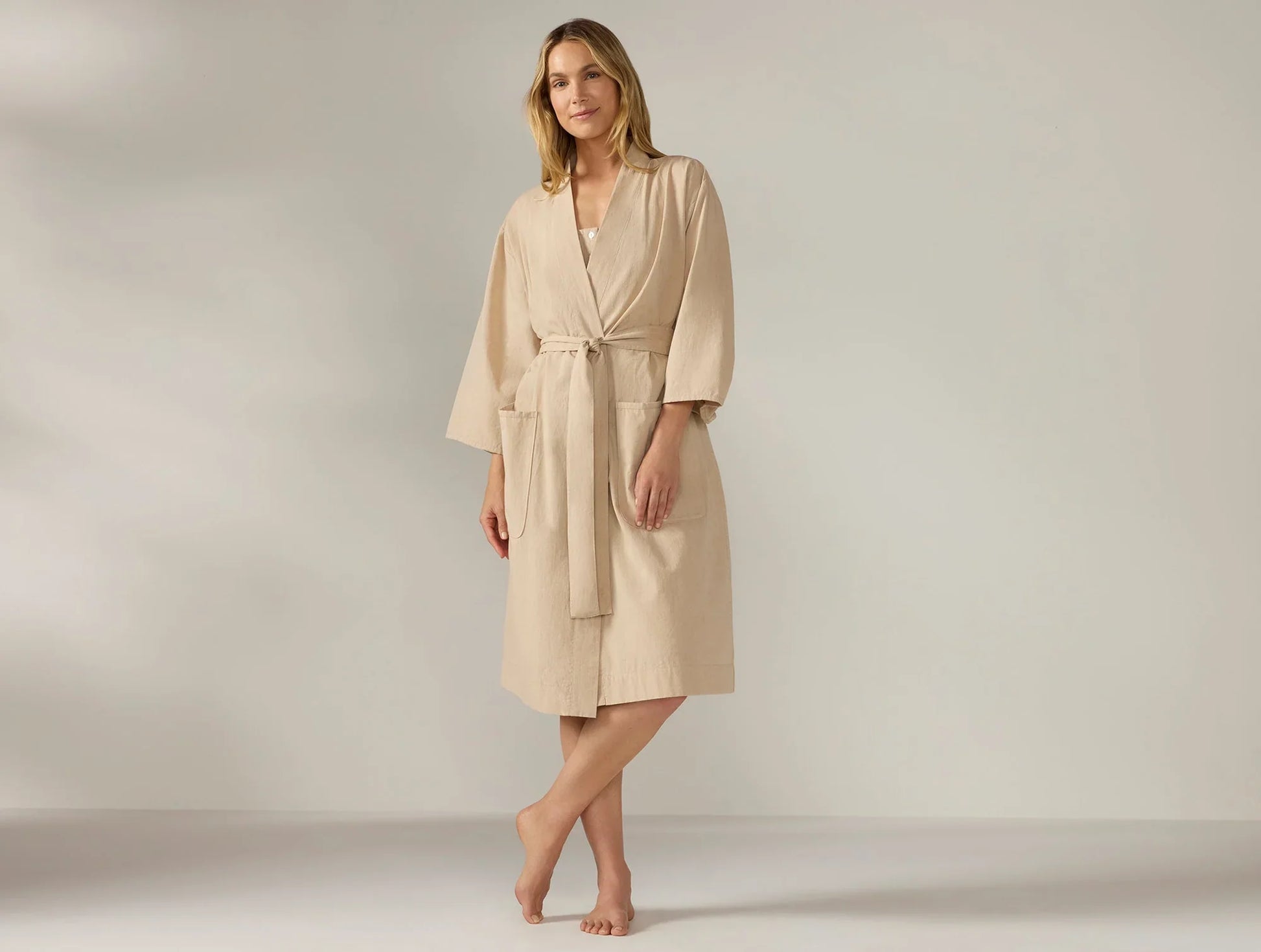 Coyuchi Large Hazel Chambray Women’s Isla Organic Cotton Robe