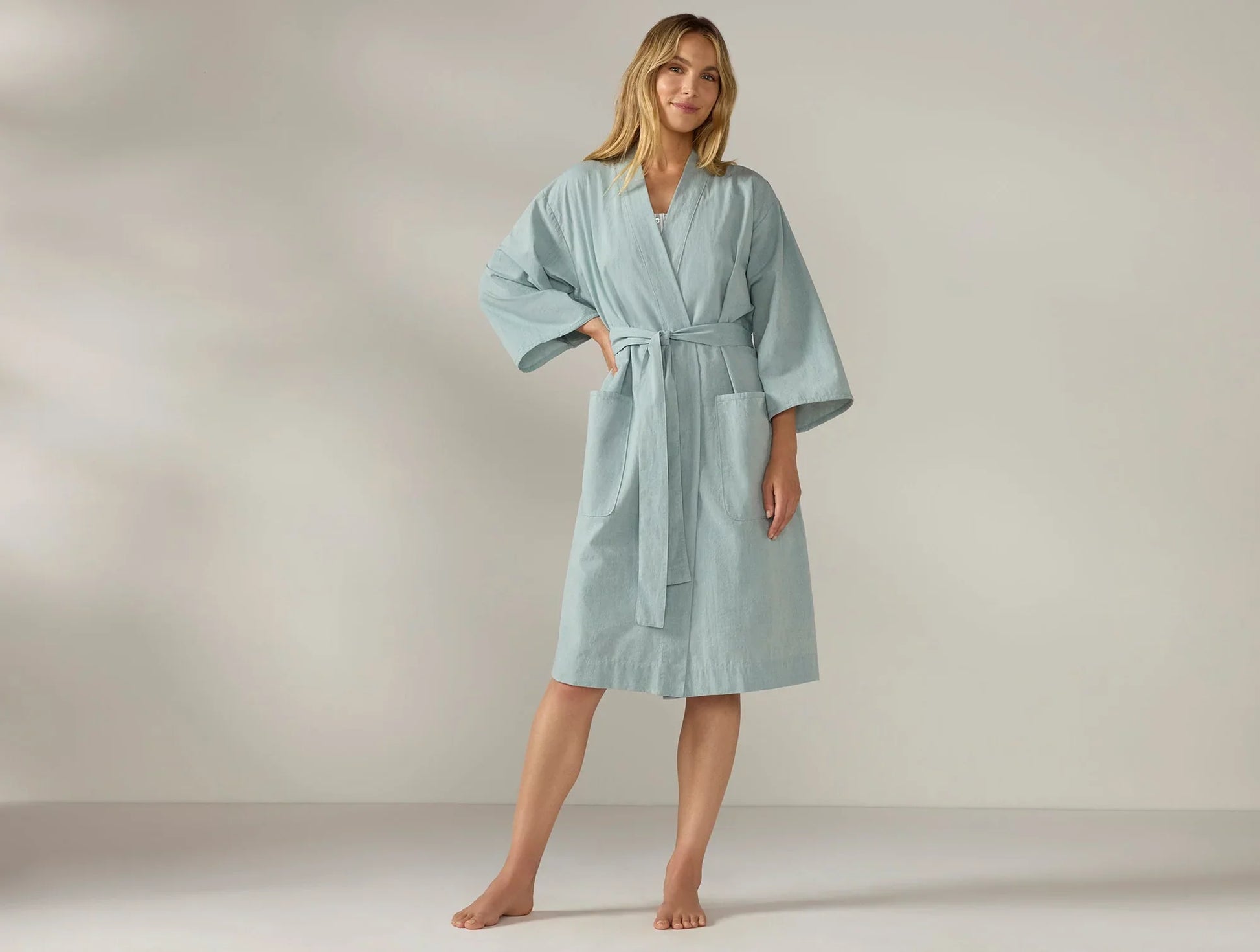 Coyuchi Large Surf Chambray Women’s Isla Organic Cotton Robe