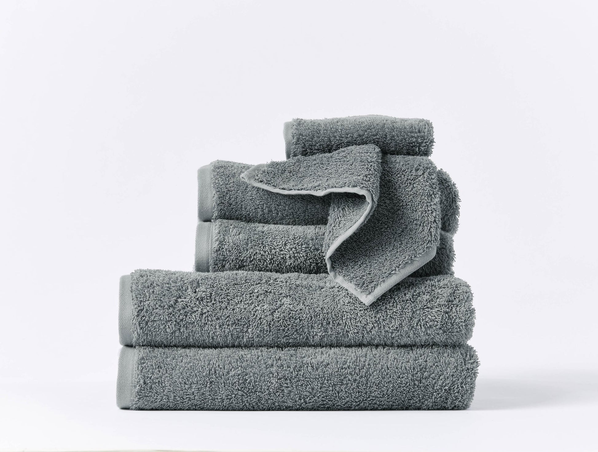 Coyuchi 6 pc Towel Set Fossil Cloud Loom Organic Towels & Bath Mat