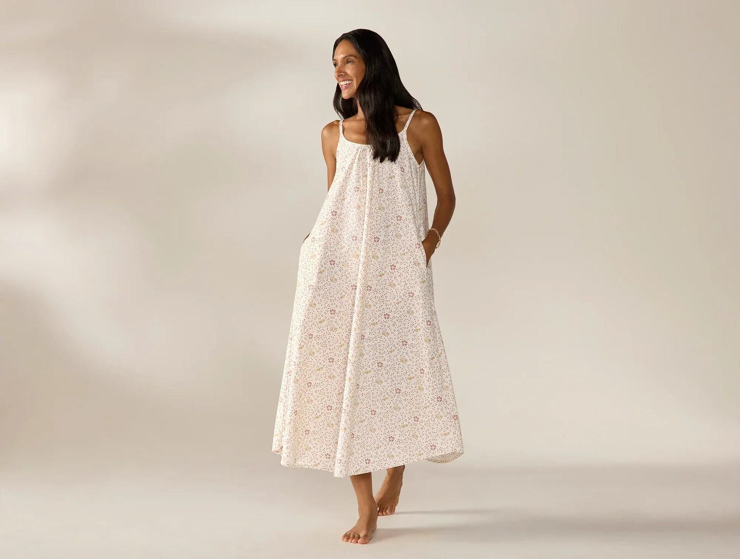 Coyuchi Small Praline Meadow Women’s Isla Organic Cotton Night Dress