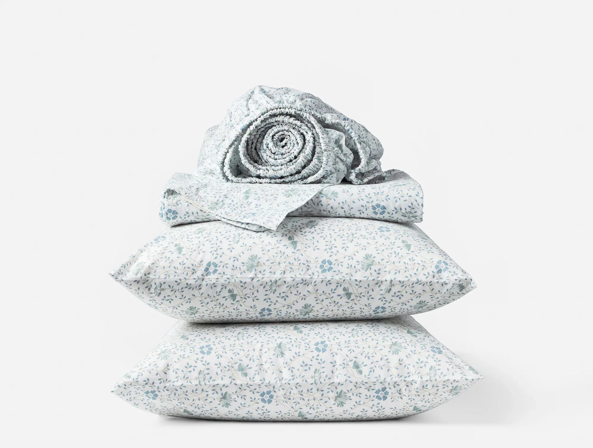 Coyuchi Full Tidal Meadow Organic Print Percale Sheet Set