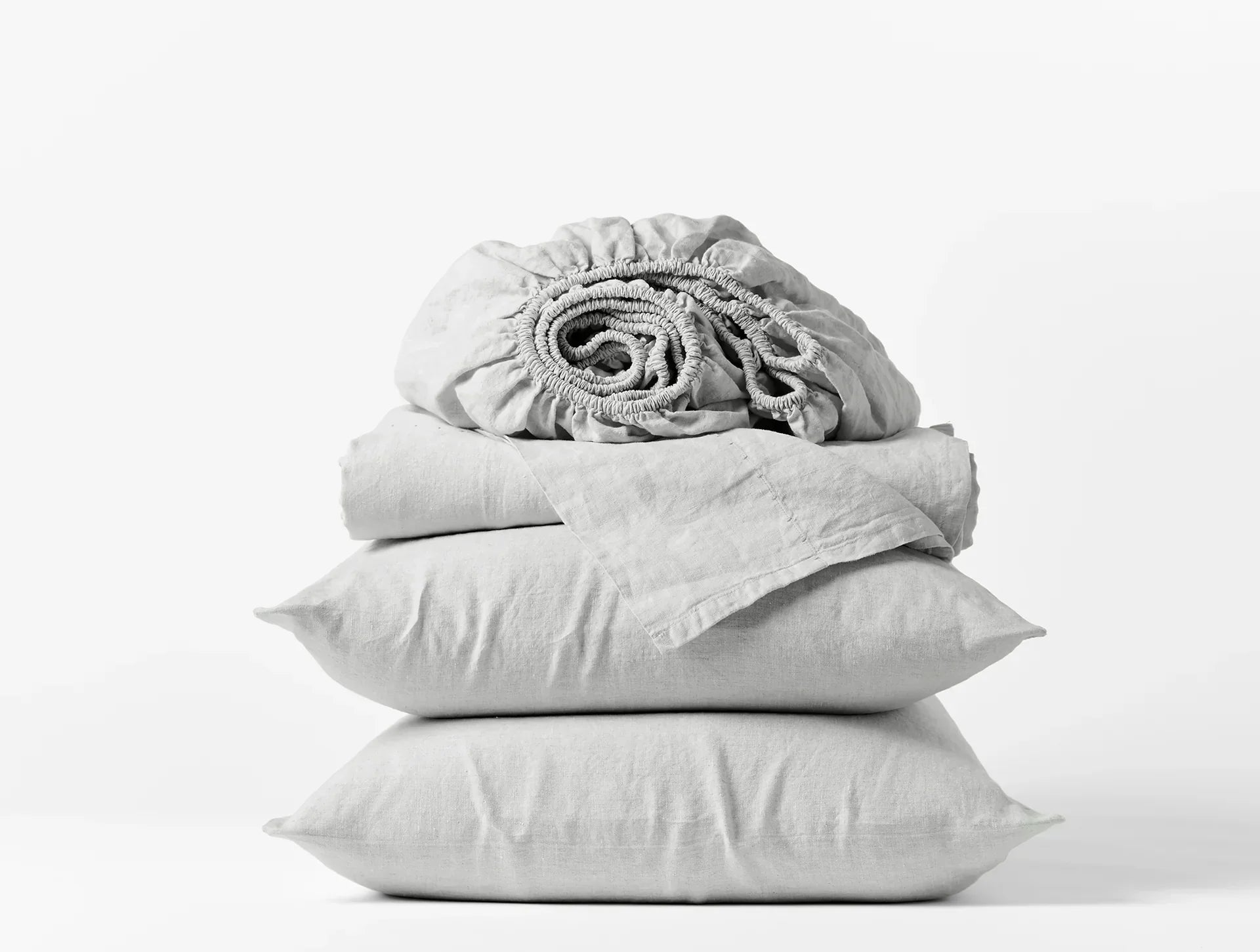 Coyuchi Fog Organic Relaxed Linen Fitted Sheet