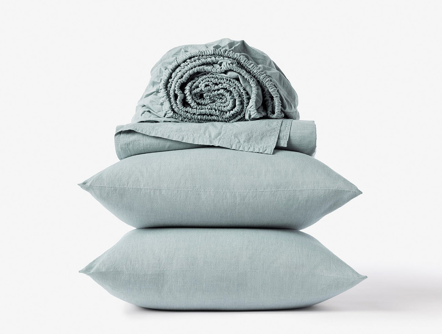 Coyuchi Surf Chambray Organic Crinkled Percale Sheets
