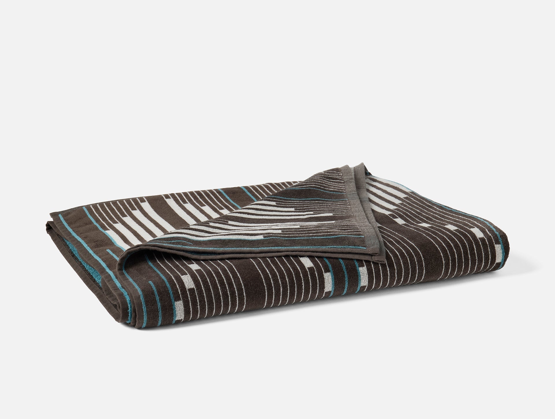 Coyuchi Espresso Morelia Organic Beach Towel