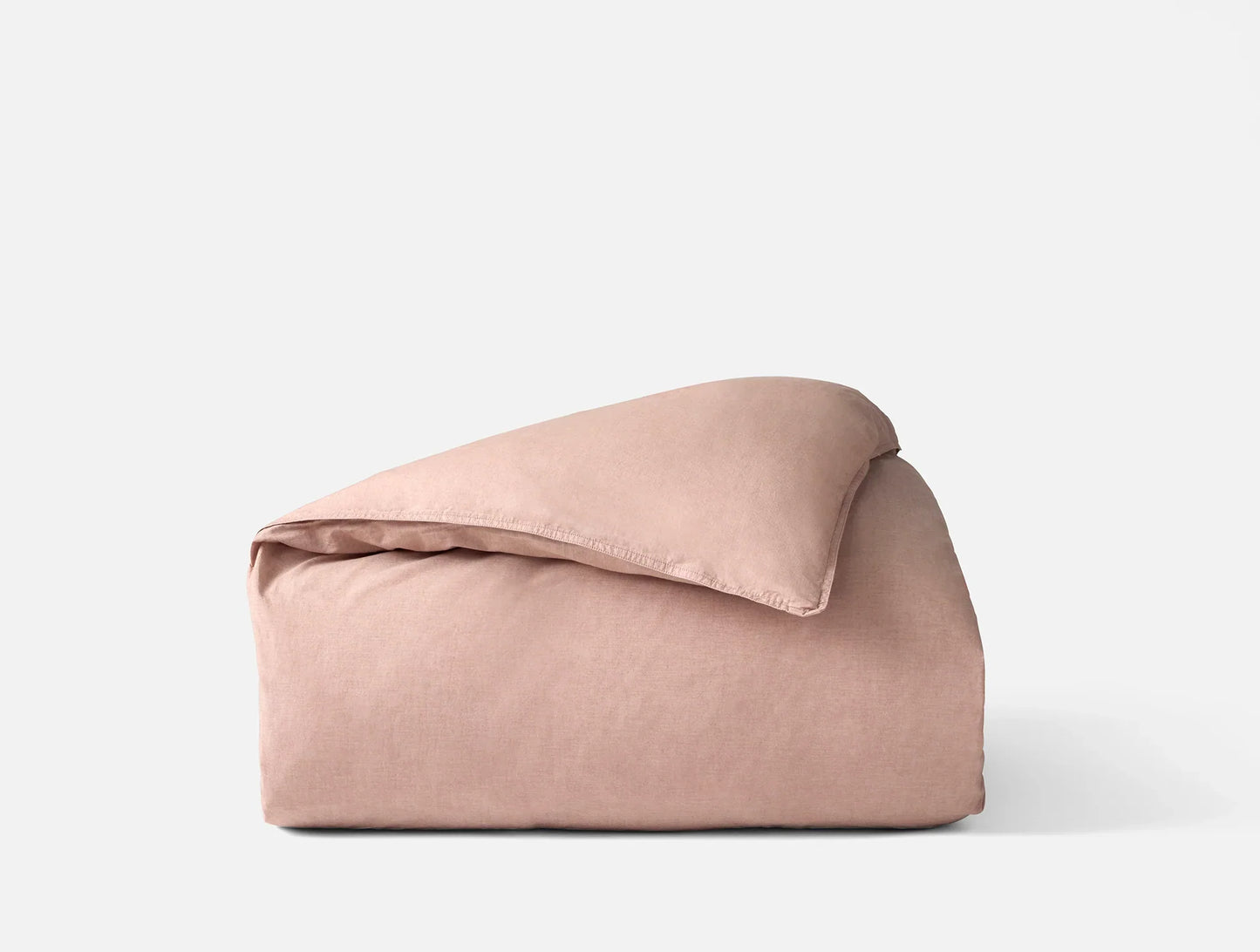 Coyuchi Full Queen Praline Chambray Organic Crinkled Percale Duvet Cover