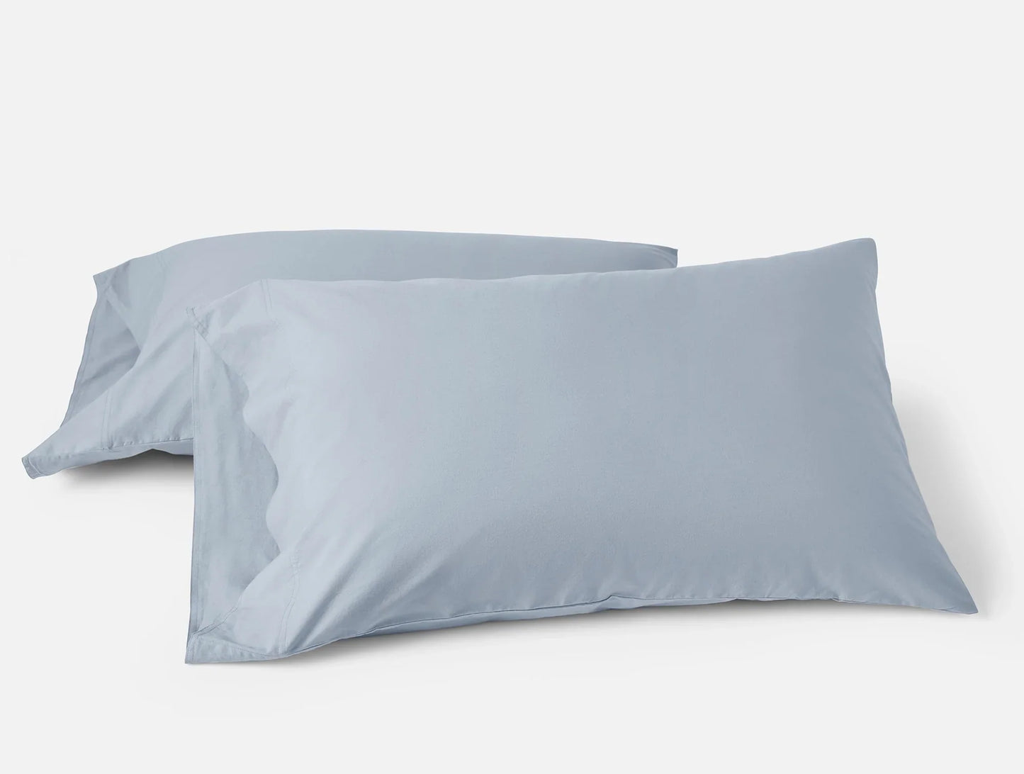 Coyuchi King Pillowcase Set Steel Blue Organic Crinkled Percale Sheet Set
