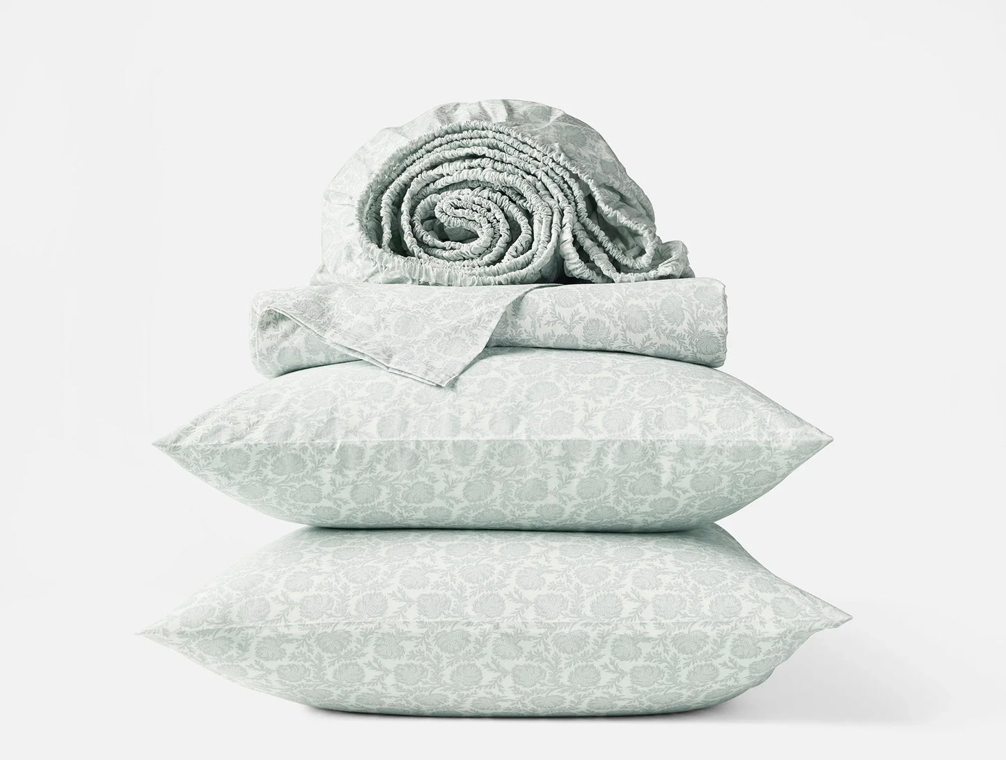 Coyuchi Queen Dew Robles Organic Print Percale Sheet Set