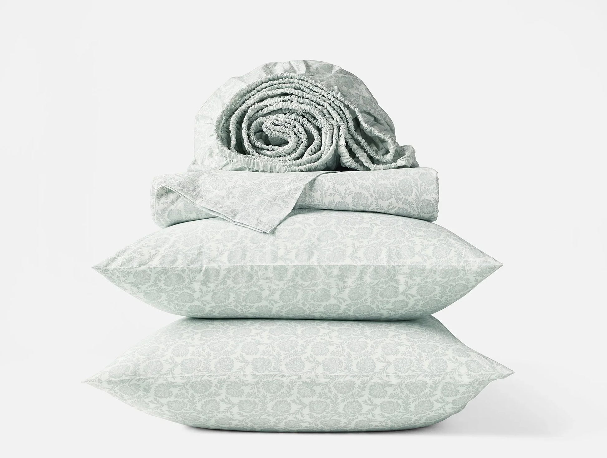 Coyuchi Queen Dew Robles Organic Print Percale Sheet Set