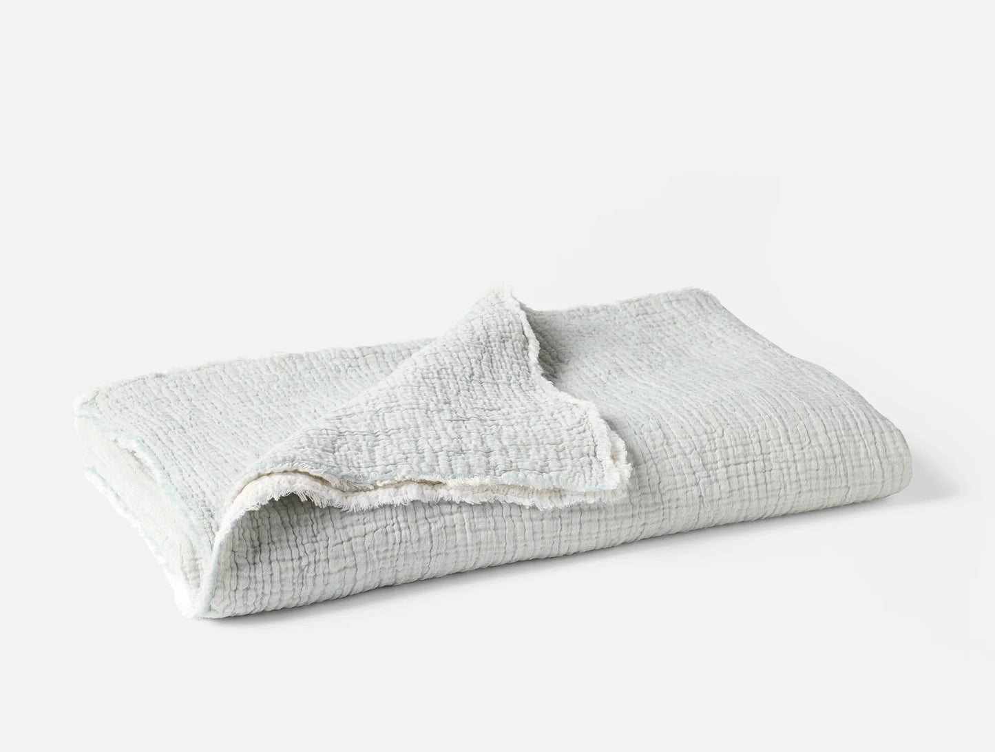 Coyuchi Throw Tidal Chambray Topanga Organic Matelasse Blanket