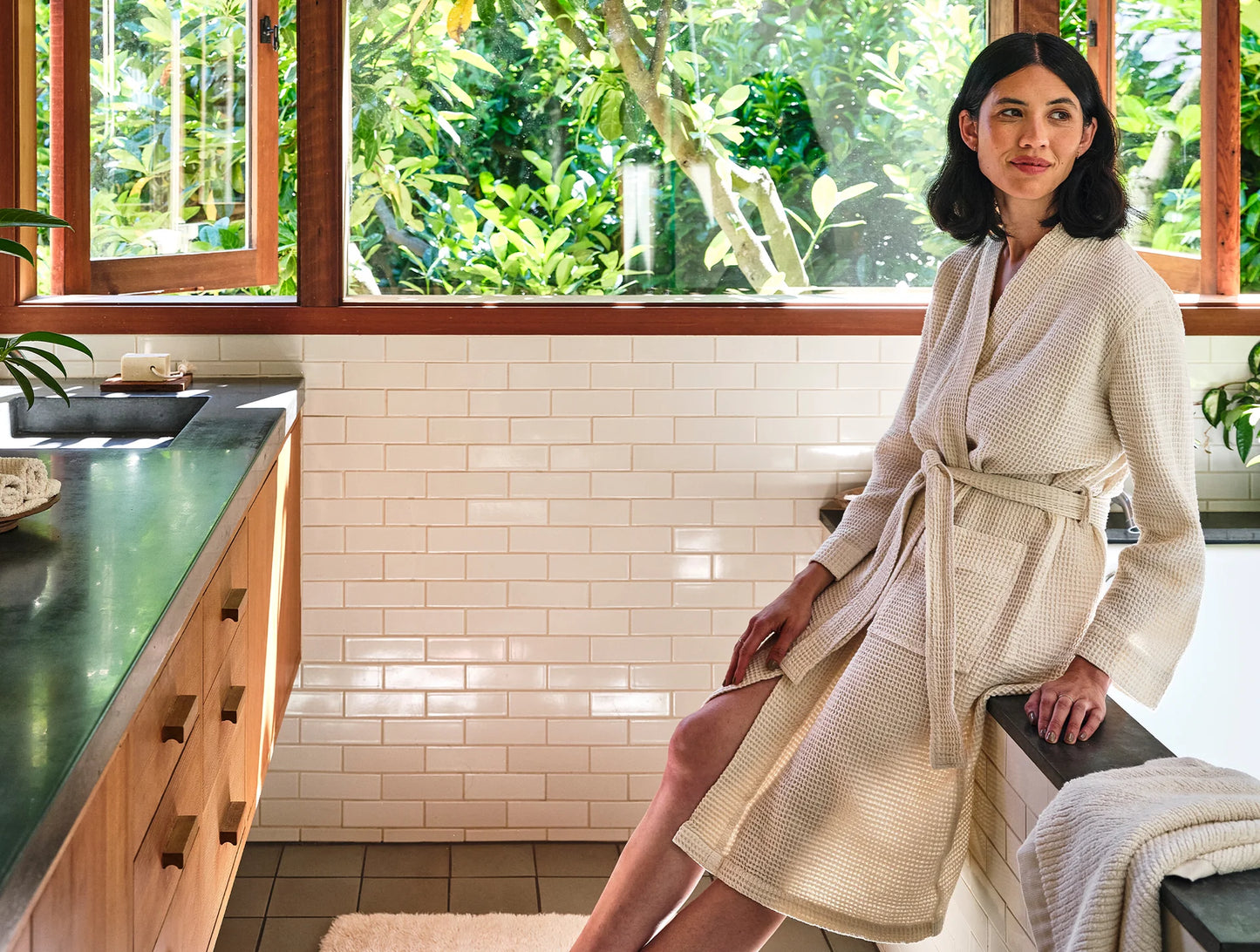 Unisex Organic Waffle Robe