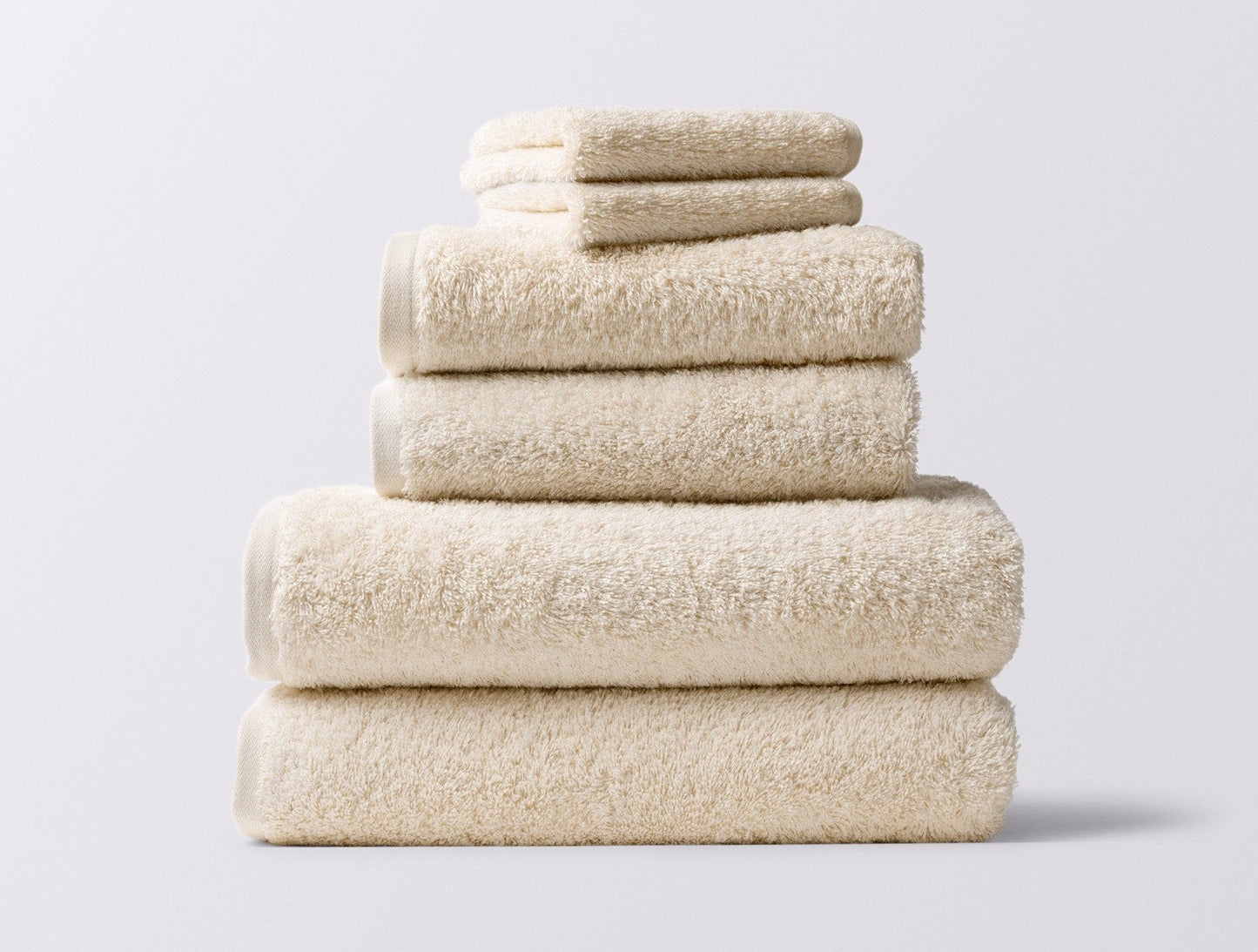 Coyuchi 6 pc Towel Set Undyed Cloud Loom Organic Towels & Bath Mat
