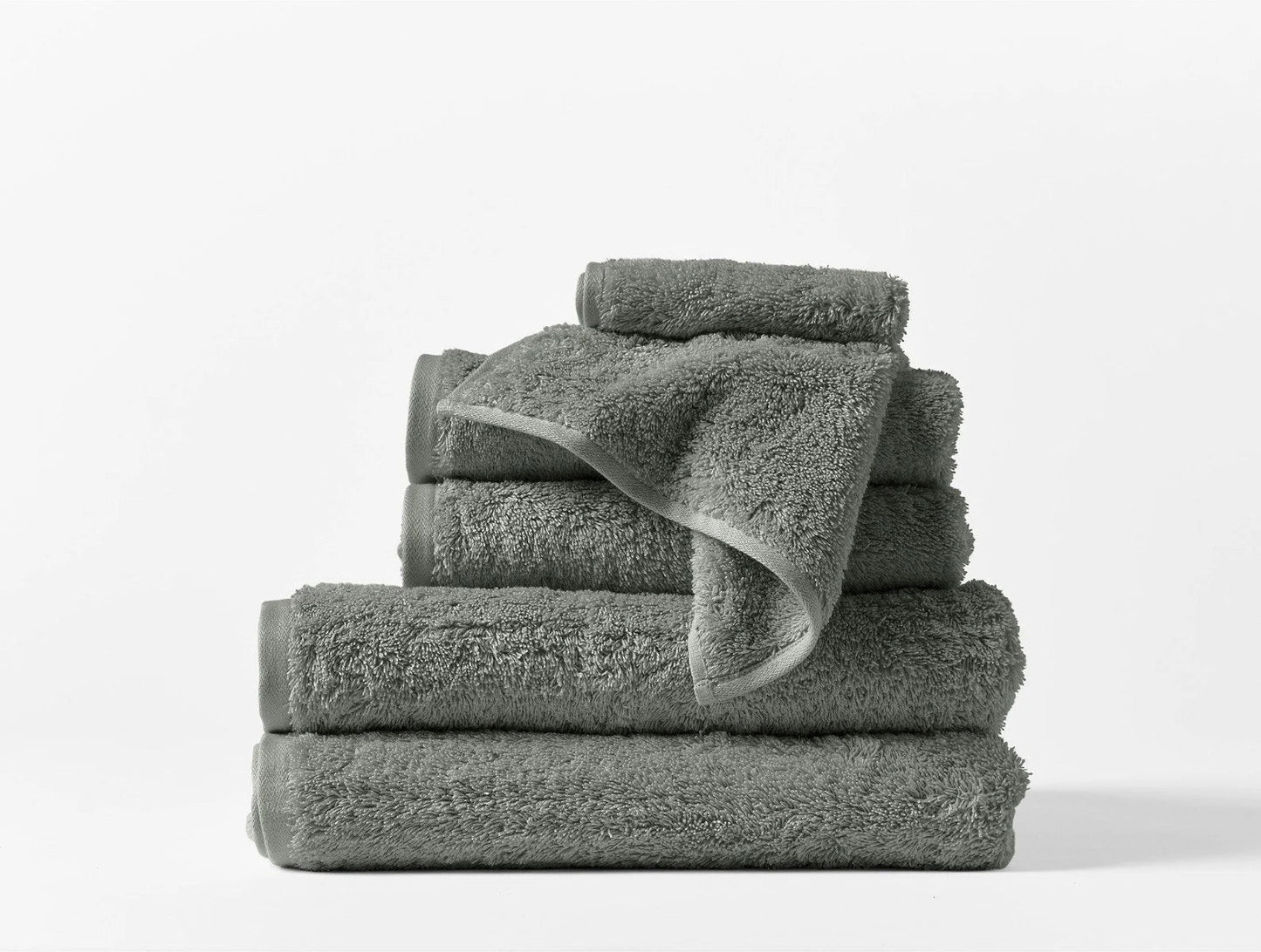 Coyuchi 6 pc Towel Set Slate Cloud Loom Organic Towels & Bath Mat