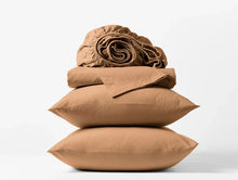 Load image into Gallery viewer, Coyuchi Ginger Organic Crinkled Percale Sheets