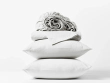 Load image into Gallery viewer, Coyuchi Alpine White Organic Crinkled Percale Sheets