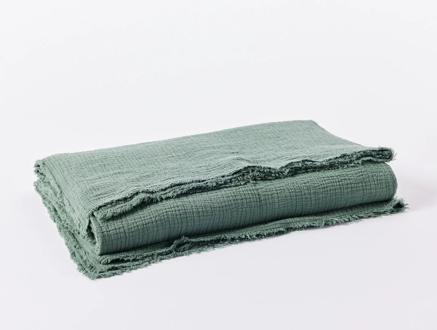 Coyuchi King Juniper Topanga Organic Matelasse Blanket