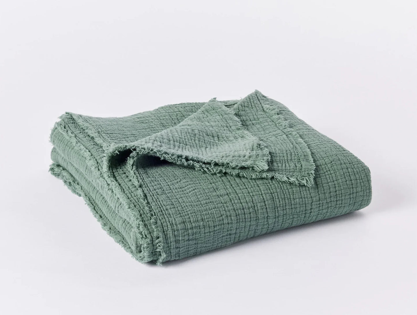 Coyuchi Throw Juniper Topanga Organic Matelasse Blanket