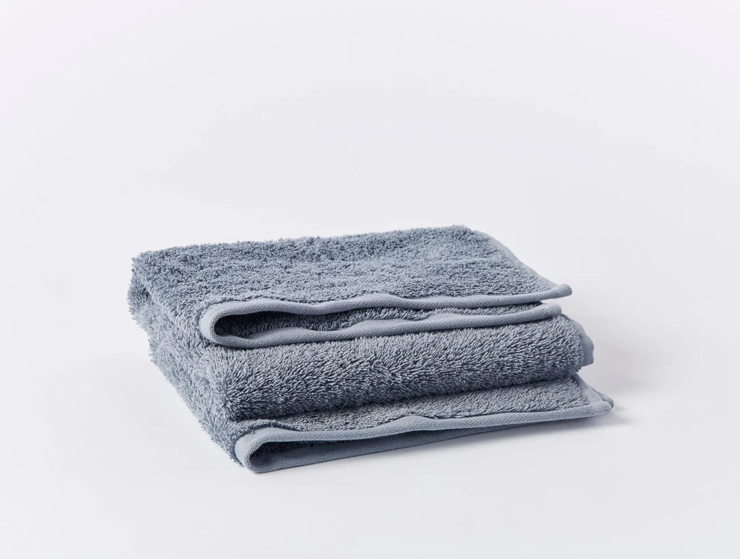 Coyuchi Hand Towel Steel Blue Cloud Loom Organic Towels & Bath Mat