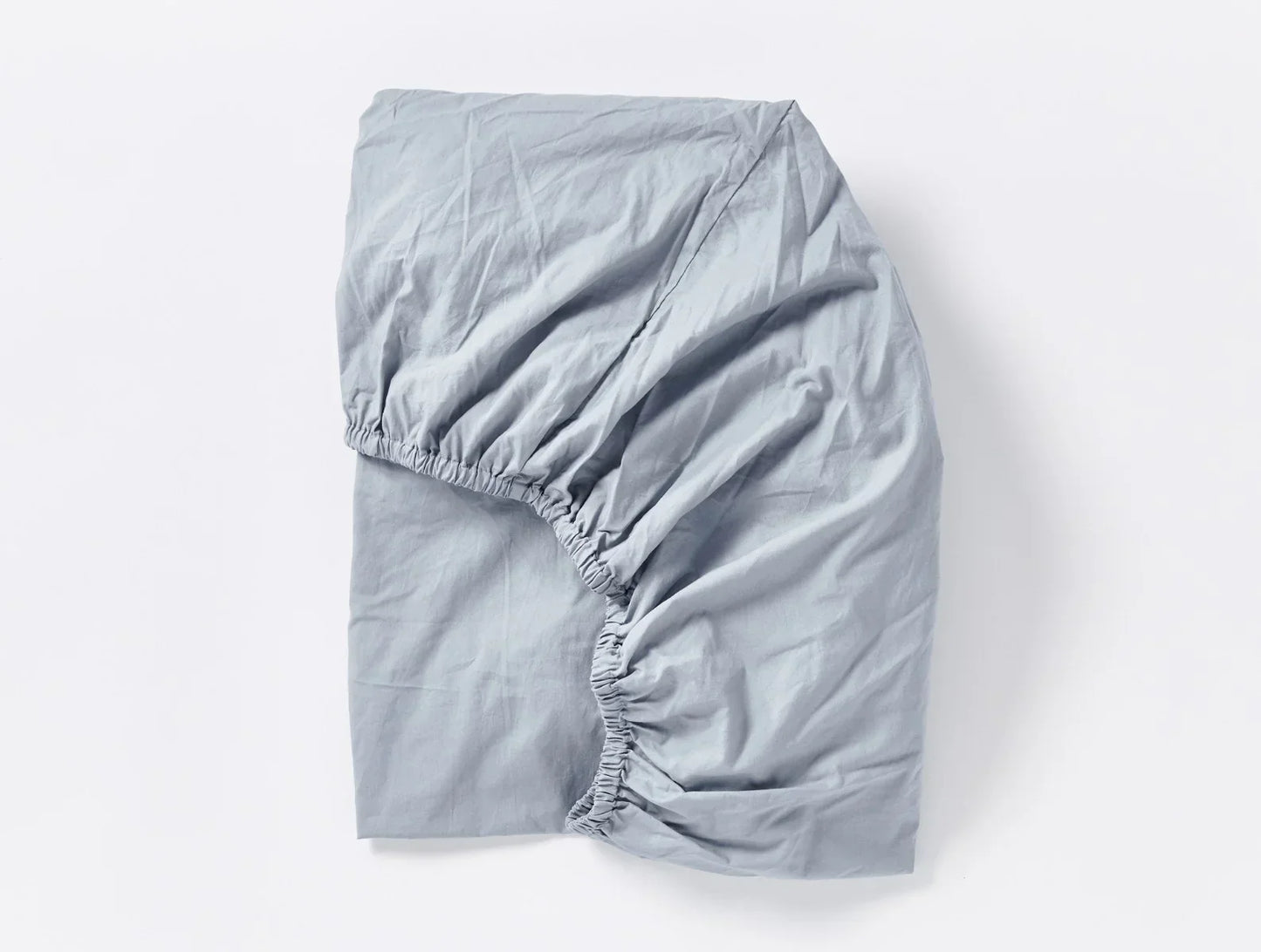 Coyuchi Steel Blue Organic Crinkled Percale Crib Fitted Sheet