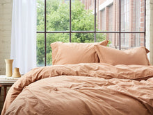 Load image into Gallery viewer, Coyuchi Ginger Organic Crinkled Percale Duvet Cover