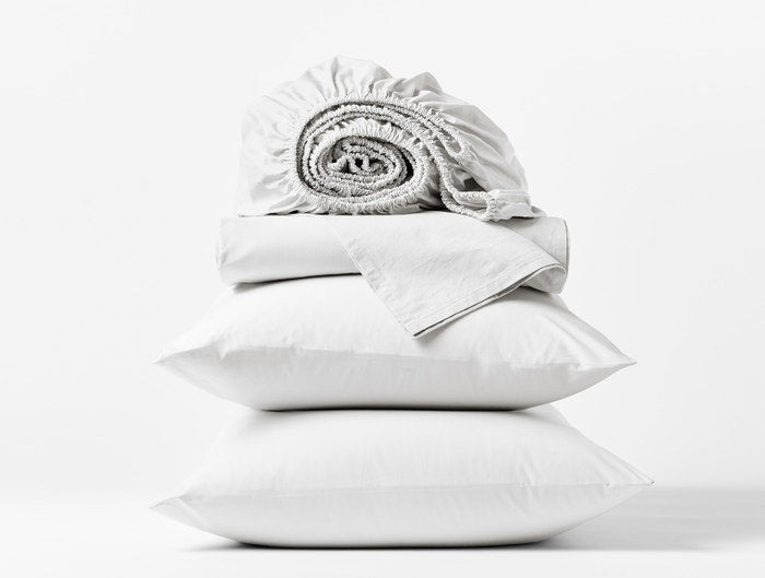 Coyuchi Alpine White Refined Organic Percale Sheet Set