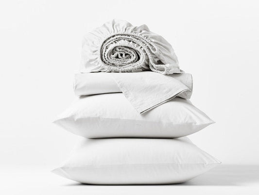 Coyuchi Alpine White Refined Organic Percale Sheet Set