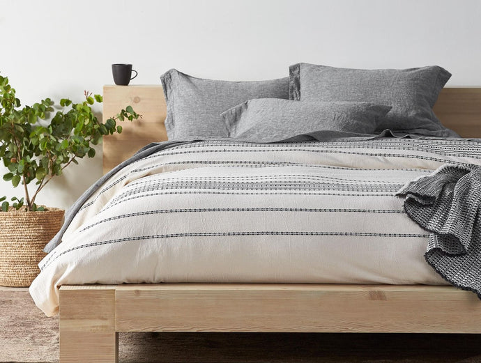 Organic Rippled Stripe Duvet Cover and Sham - Holy Lamb Organics